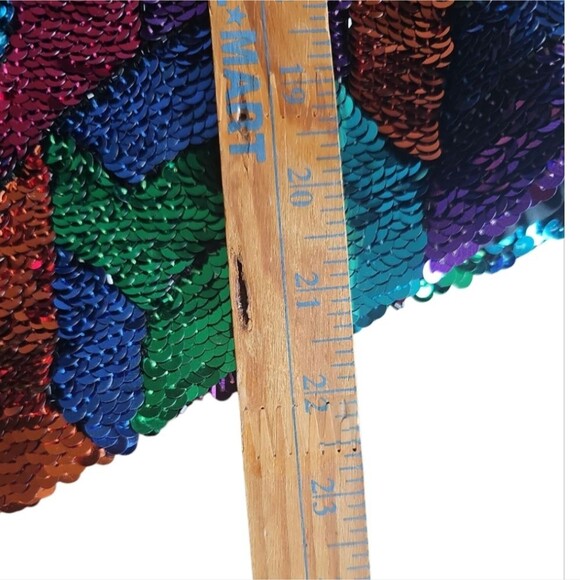 Vintage 80s Oleg Cassini Sequin Top 100% Silk & Rayon Sz 8 Statement Piece Artsy - Picture 16 of 16